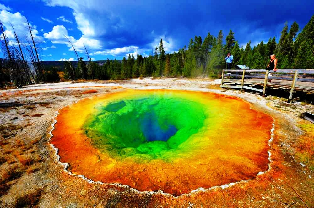 Steam hisses out of the ground along walking trails, bison stop cars in their tracks on the main park road, and technicolor hot springs never fail to amaze even the most seasoned traveler. Beautiful Place Yellowstone National Park USA Most Lovely Place